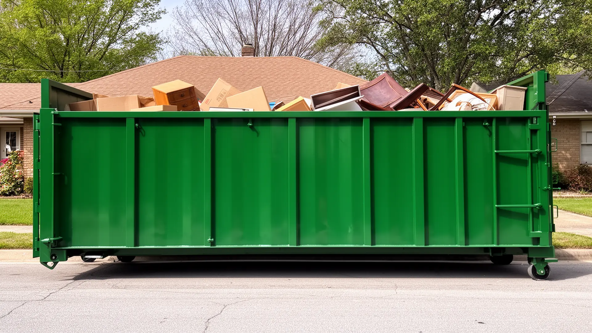Roll-off dumpster from Hutton Brothers Container Rental in Lenexa, KS